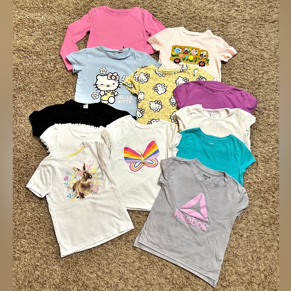 Bundle of 12 Little Girl Tops Size 4-5 Playtime Layering Lounging School